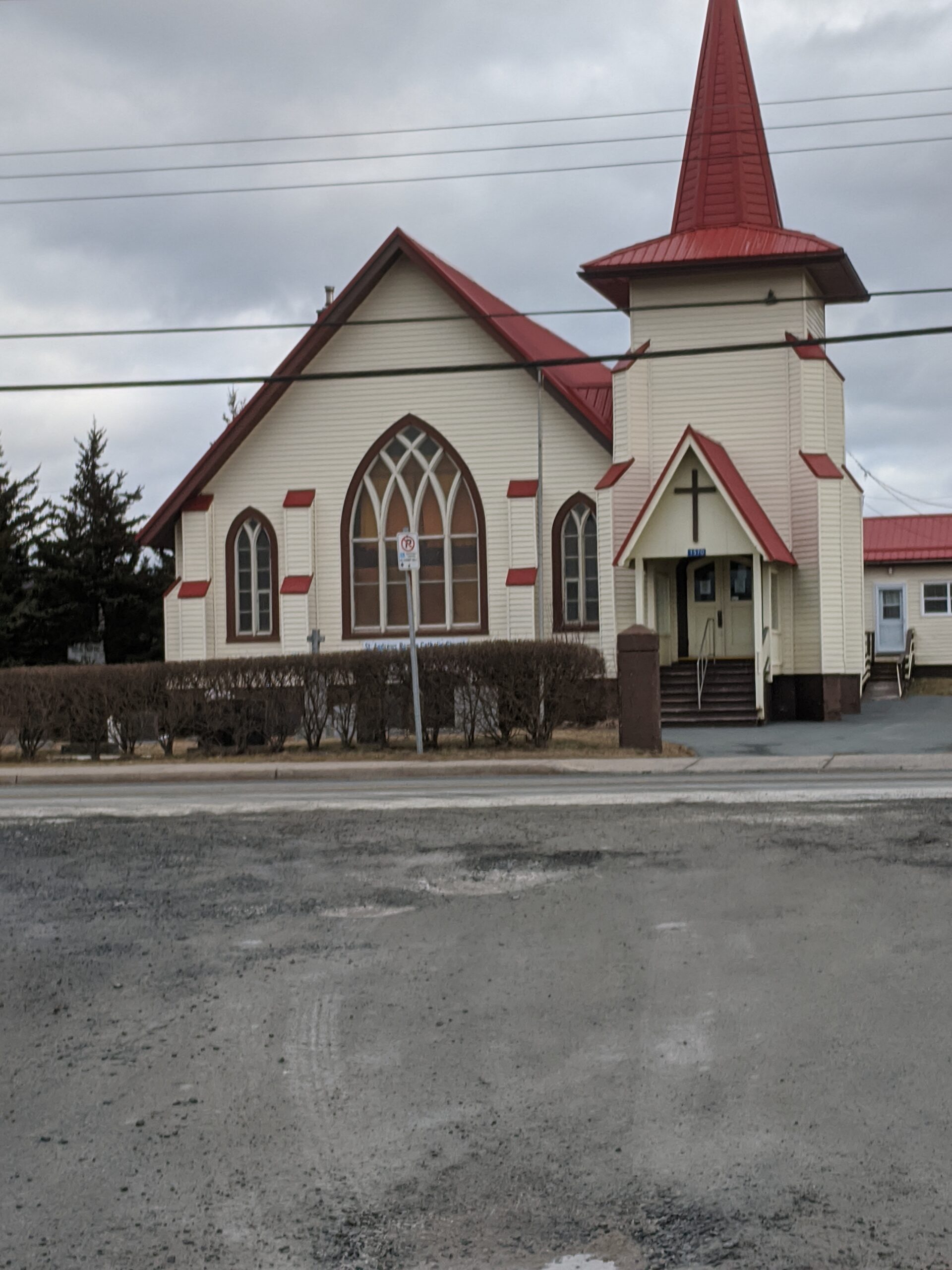 Even this road side church looks festive in Fishermen's Cove