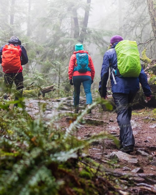 Hiking in the rain