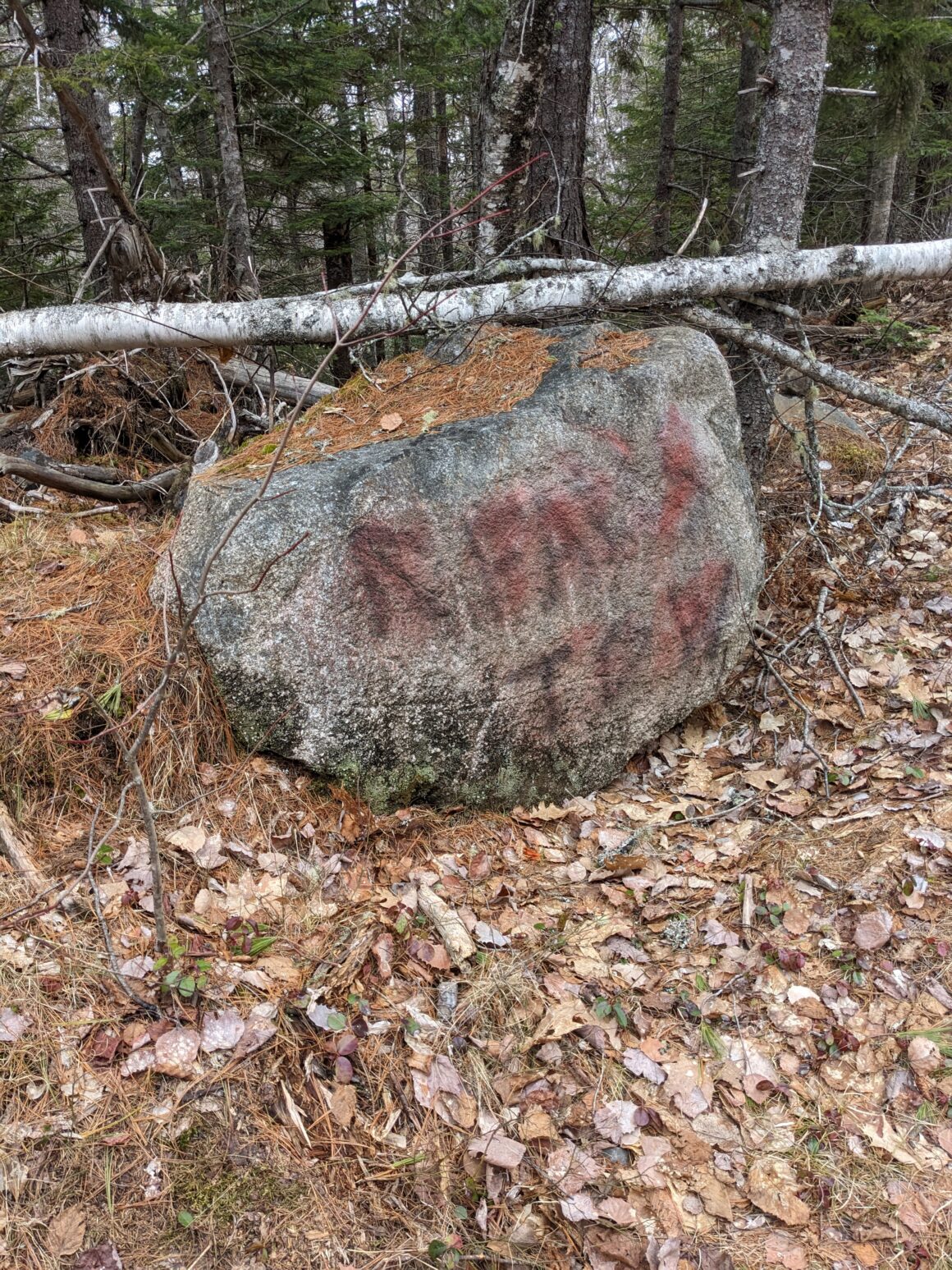 Painting is worn on this rocking making path to Shingle Mill falls 