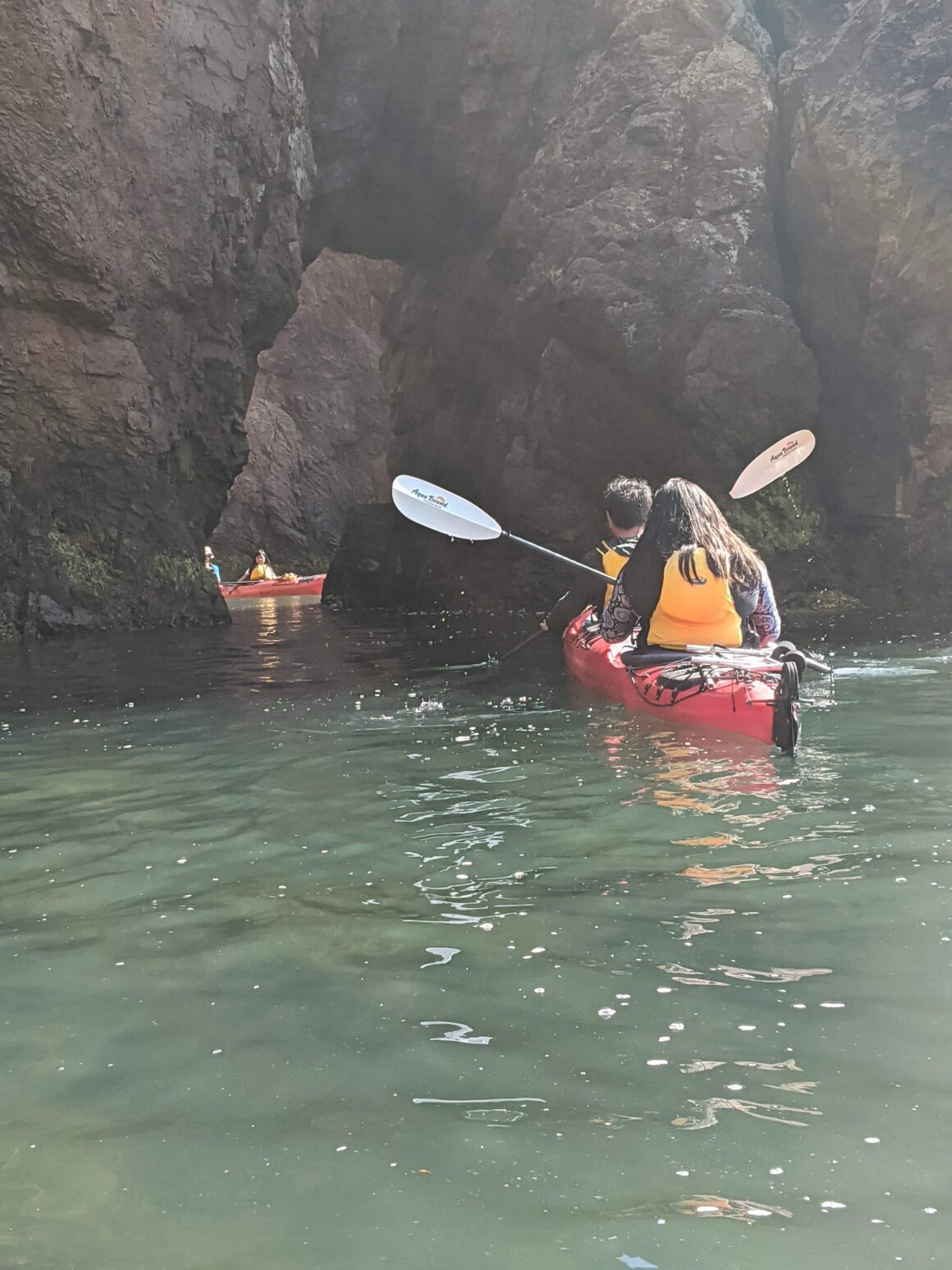 Exploring caves along our route 